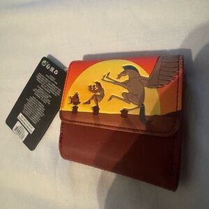 Loungefly Disney Red and Orange Wallet with Hercules and Pegasus Design